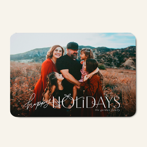 Family photo on a Happy Holiday Card